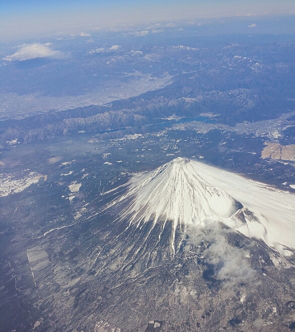 Mt. Fuji from my flight between Tokyo and Osaka